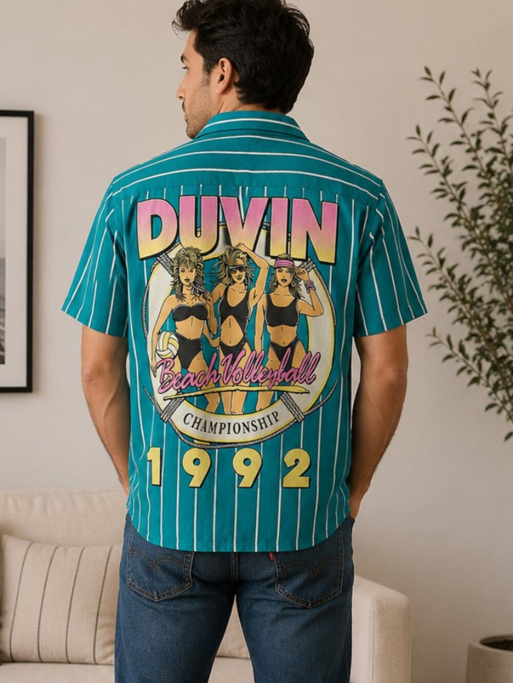 DUVIN beach volleyball blue BUTTONUP NWT size medium